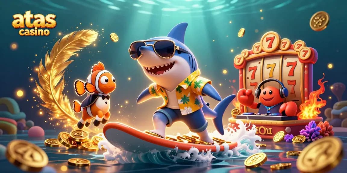 Engage in thrilling gaming at atas casino with vibrant characters and dynamic symbols.