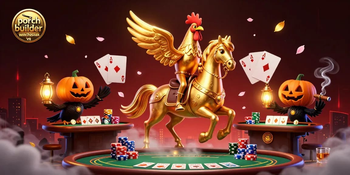 Engage with porch builder winchester va in a vibrant casino scene filled with poker elements.