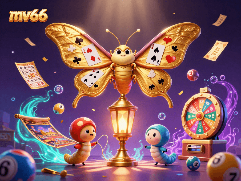 Experience the thrill of winning at mv66 with vibrant lottery elements and a magical casino atmosphere.