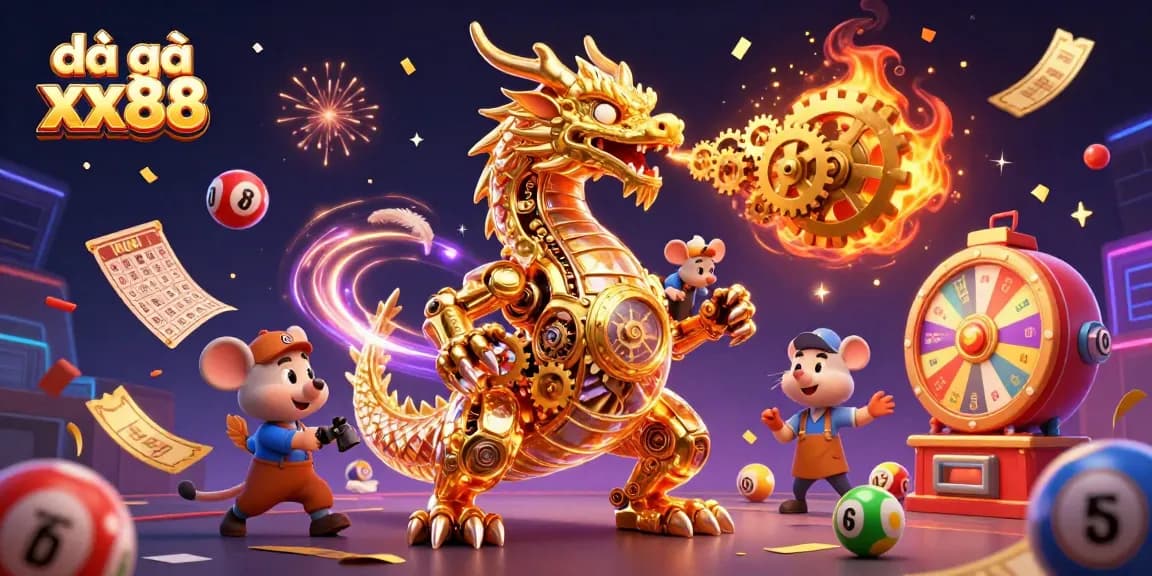 Engage in intense matches with đá gà xx88, surrounded by festive gambling elements and thrilling visuals.