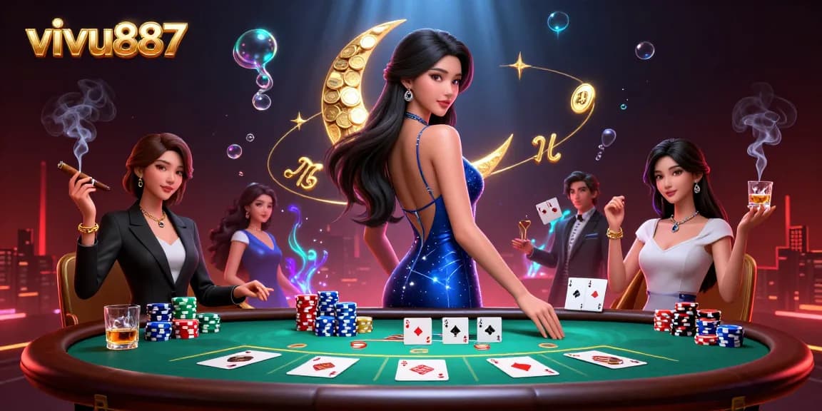 Engage in the thrilling games at vivu887 with vibrant casino elements and a dynamic gaming atmosphere.