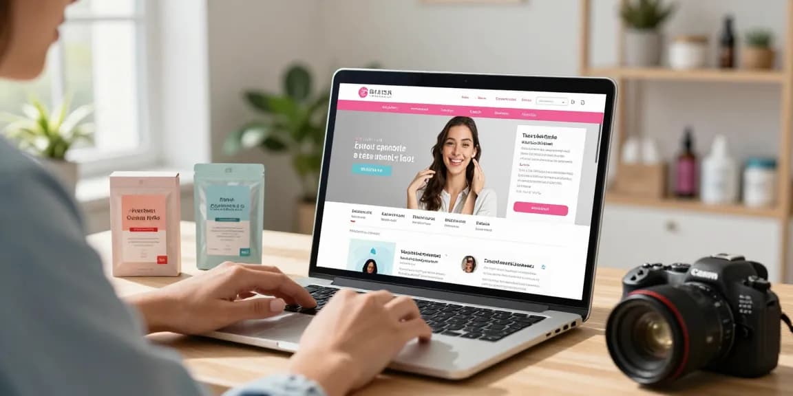 Shop for crystal mdma online with a user browsing a vibrant e-commerce site showcasing safety information and appealing product packaging.