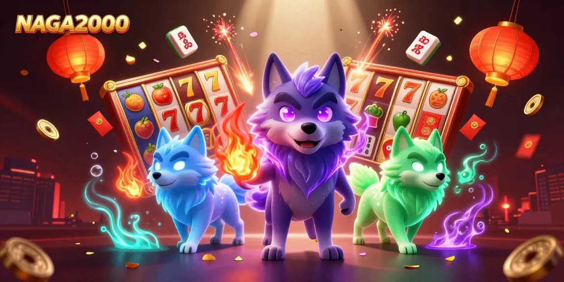 Permanan slot NAGA2000 dengan tema fantasi yang diterangi neon meningkatkan pengalaman bermain.