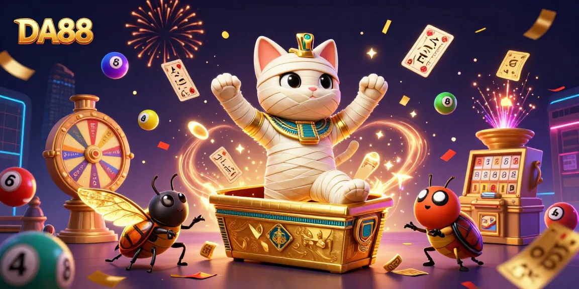 Experience the excitement of DA88 with animated casino elements and characters bursting with vibrancy.