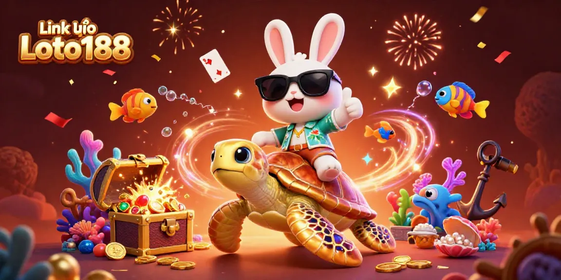 Engage with Link vào Loto188 while enjoying a vibrant 3D scene filled with luck and treasure.