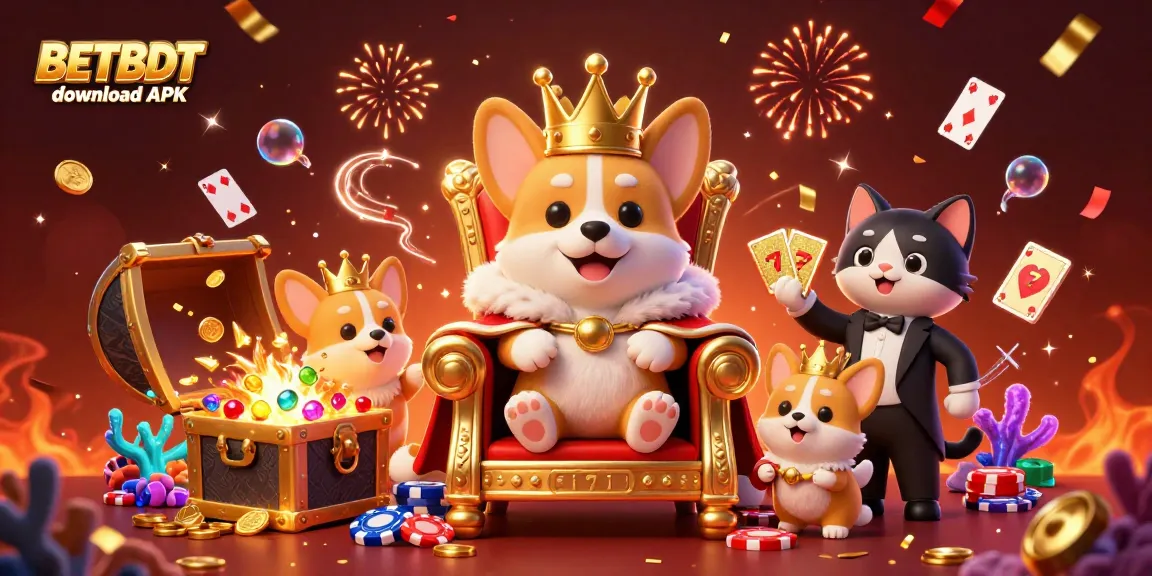 Experience BETBDT download APK for casino gaming with cartoon characters and vibrant casino elements.
