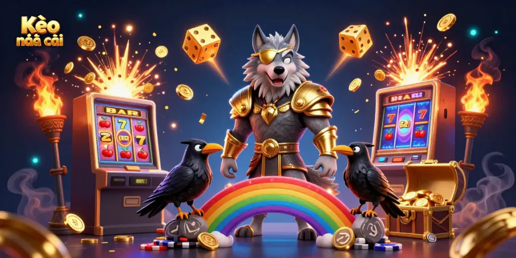 Experience thrilling Kèo nhà cái action with Odin and enchanted ravens amidst jackpot excitement.
