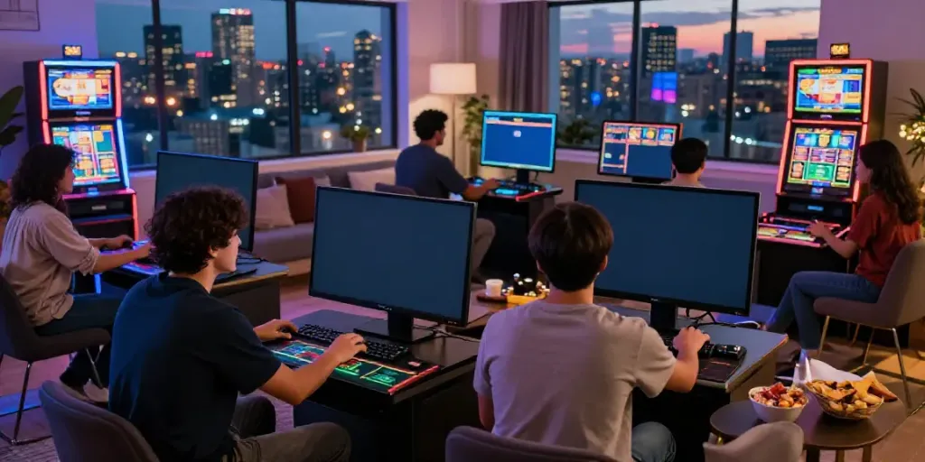 Engaging gaming scene showcasing friends enjoying DewaLive gameplay experience online.