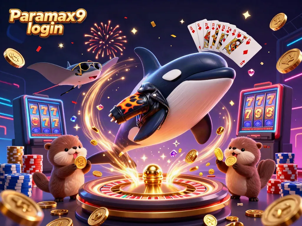 Experience exciting wins with the Paramax9 login, surrounded by vibrant casino elements.