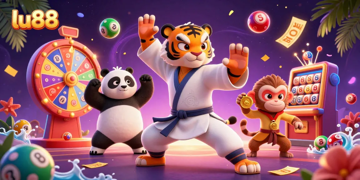 Experience thrilling action at lu88 with dynamic lottery elements and playful characters in an engaging casino scene.