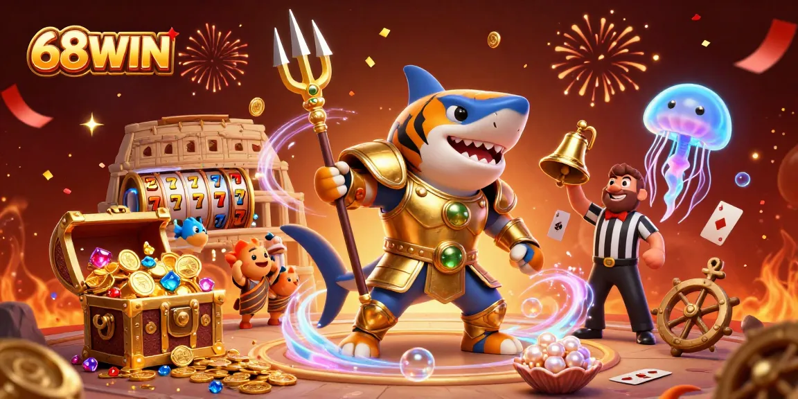 Experience the thrill of 68WIN with an epic underwater casino adventure featuring vibrant characters and engaging game elements.