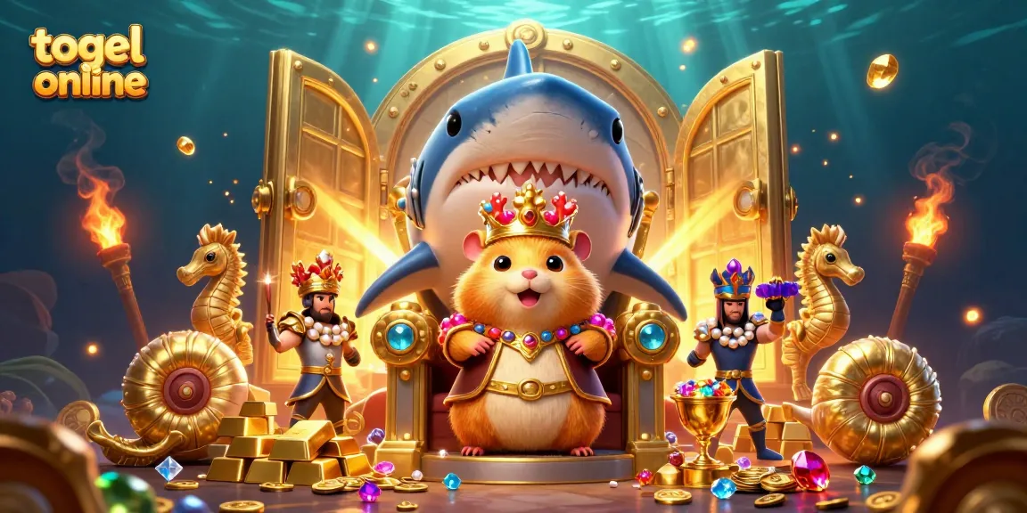 Bermain togel online dengan kemewahan, dipenuhi harta karun emas dan permata dalam suasana megah