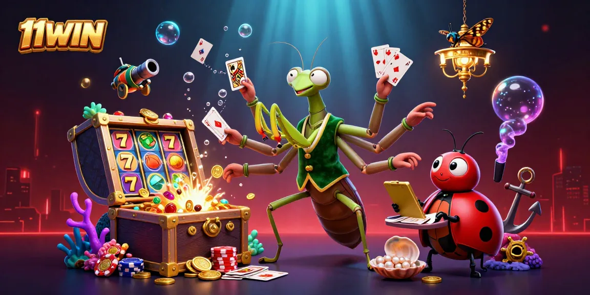 Experience vibrant gaming with 11WIN's lively scene showcasing casino action and excitement.