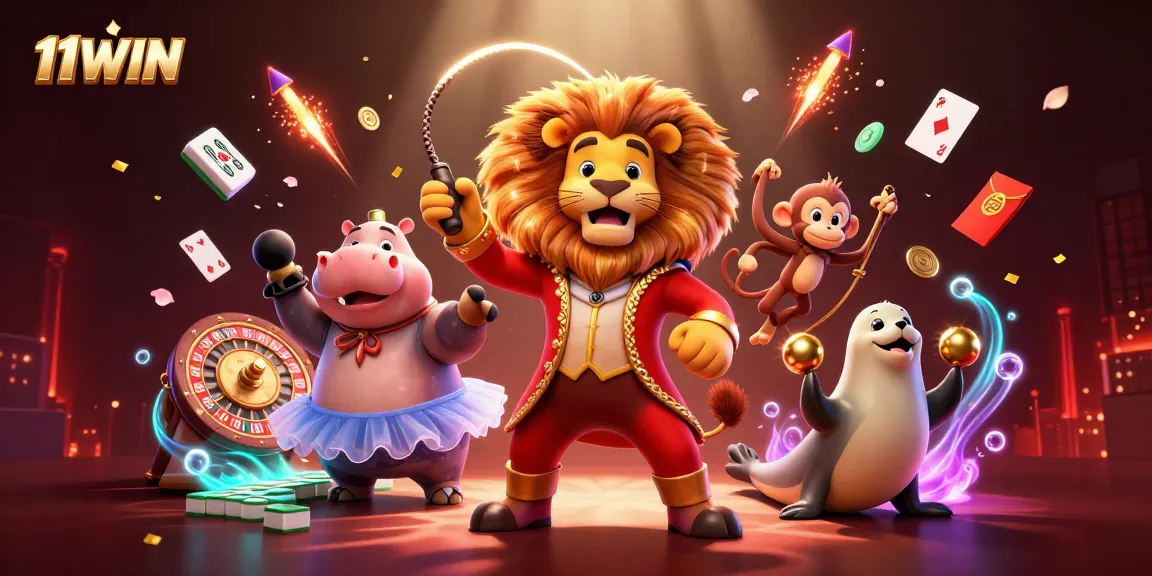 Play captivating games at 11WIN with a lively circus-themed gaming scene.