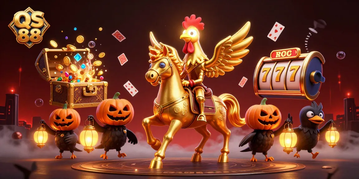 Experience QS 88 casino magic with the golden rooster and immersive jackpot action.