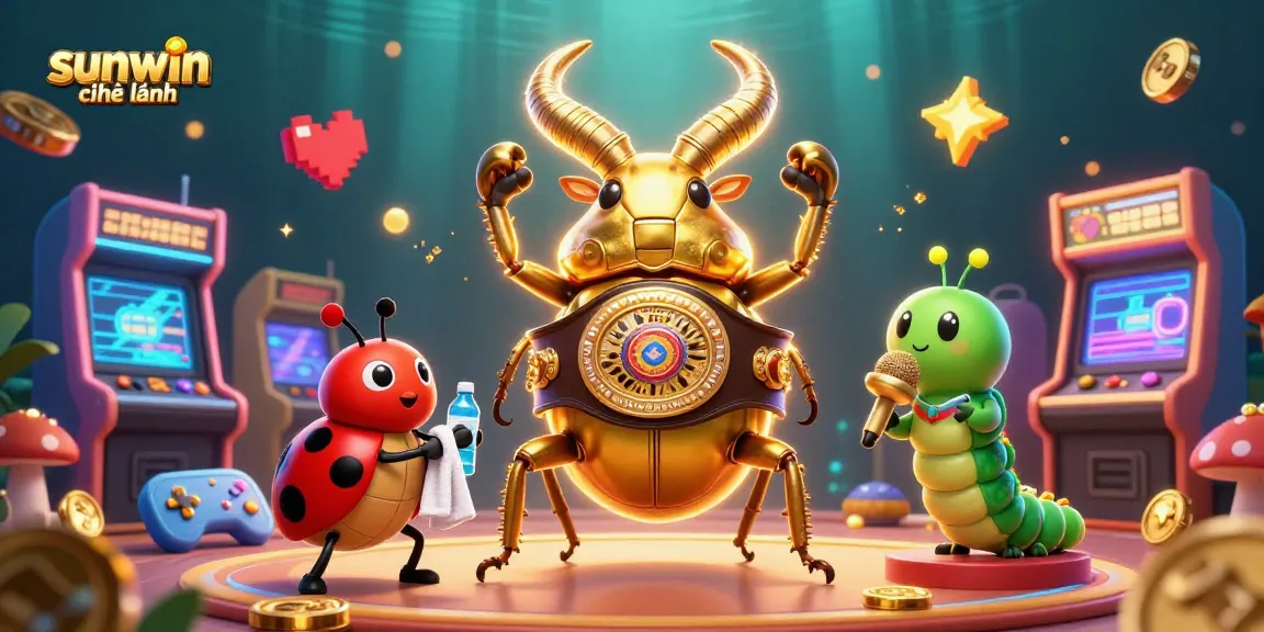 Engage with casino adventures on sunwin chính hãng featuring 3D gaming characters amidst vibrant arcade elements.